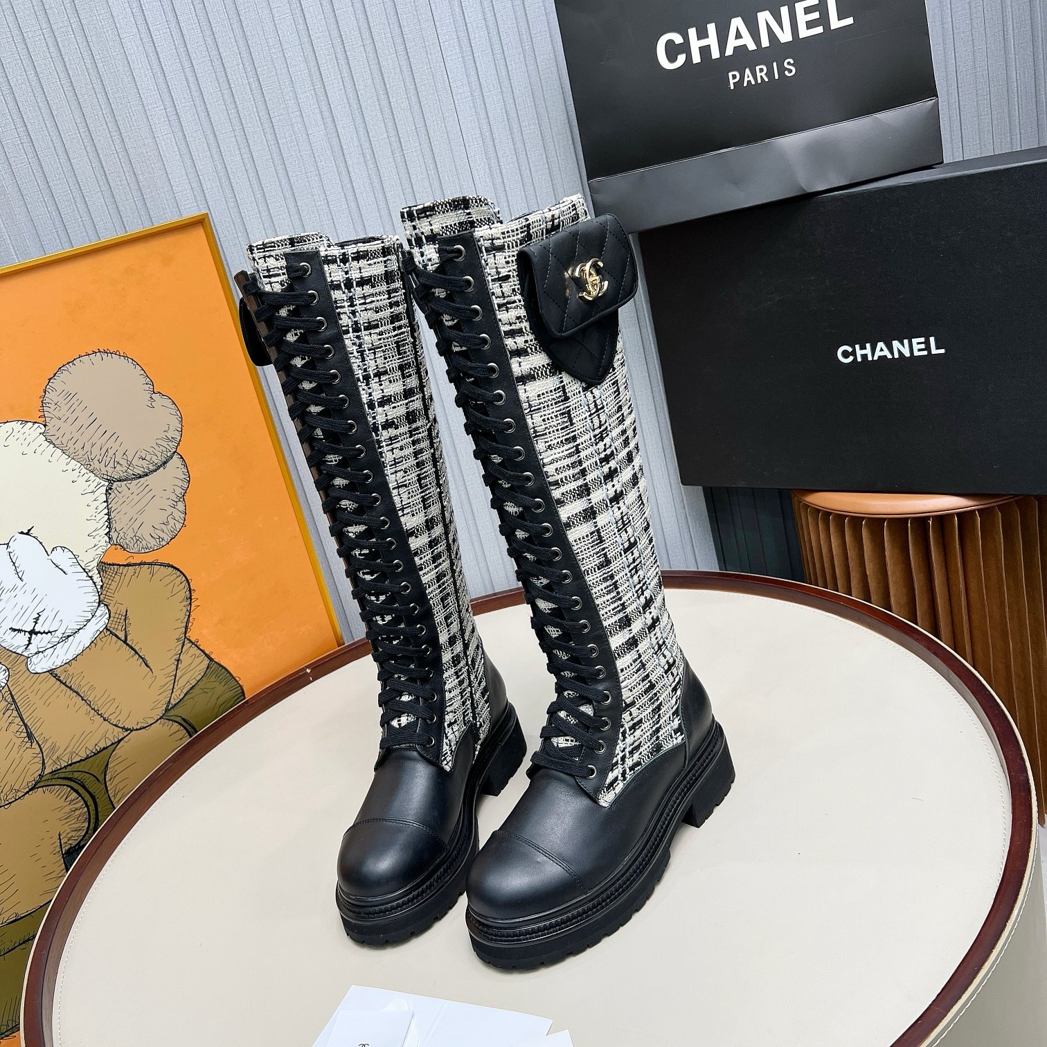 CHANEL Knee-high boots