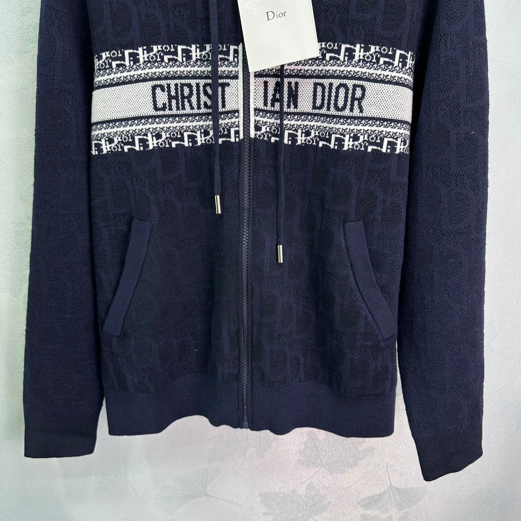 DIOR Long sleeved hooded cardigan