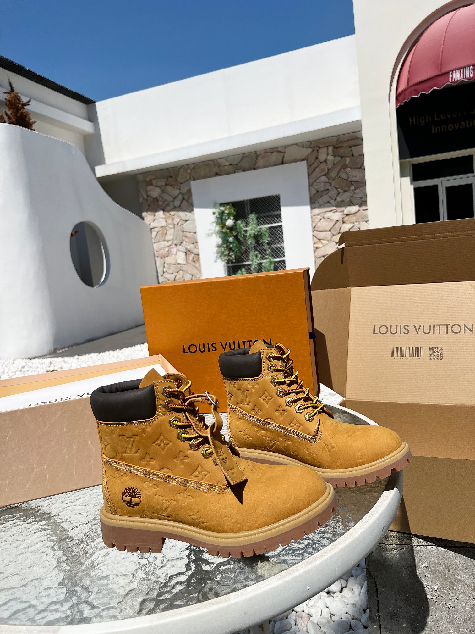 LV x Timberland boots