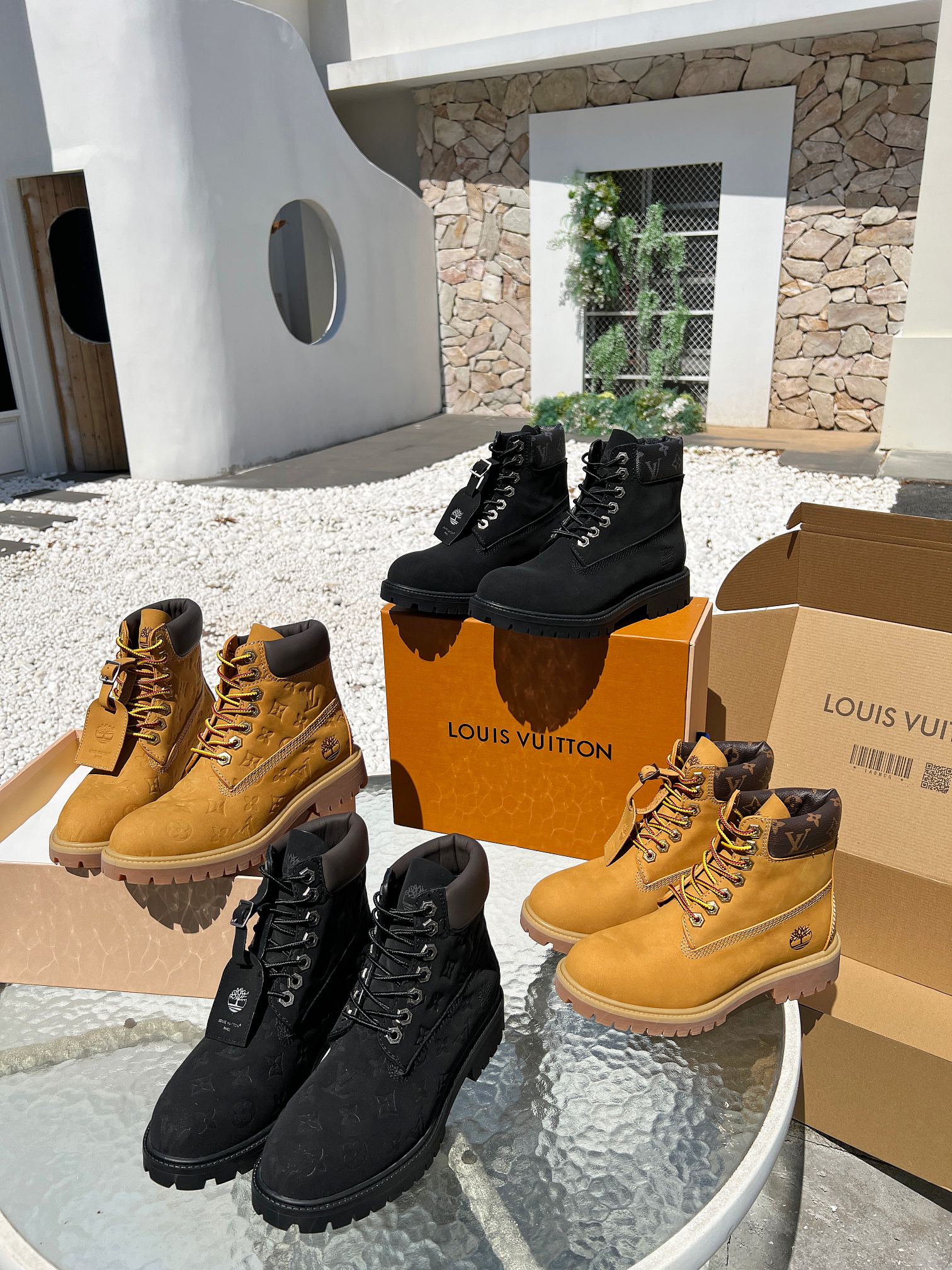 LV x Timberland boots