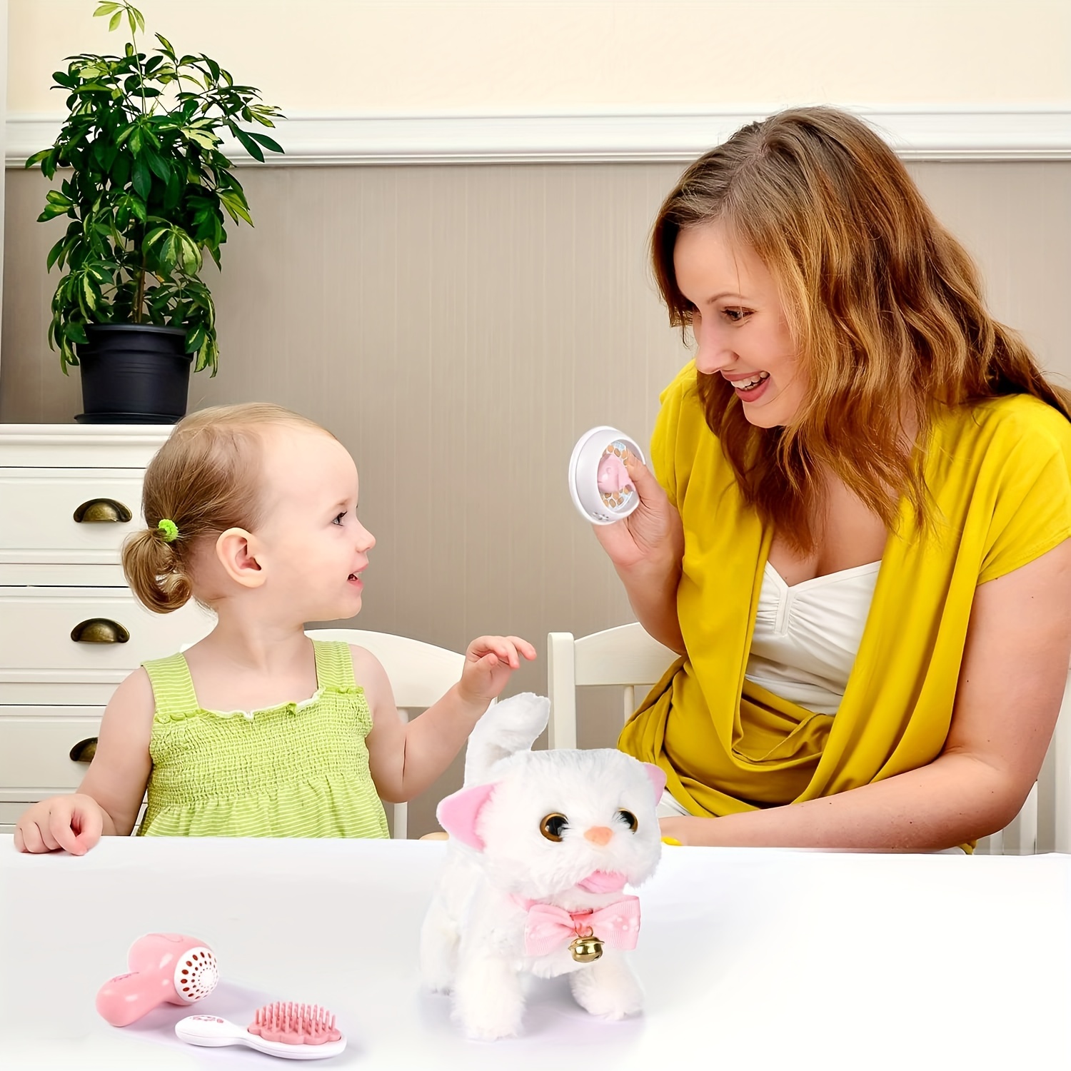 Plush Electronic Interactive Cats That Move And Meow Walking Lifelike Interactive Toy Robot Kitten Pet Cute Stuffed Kitten For Girls Kids