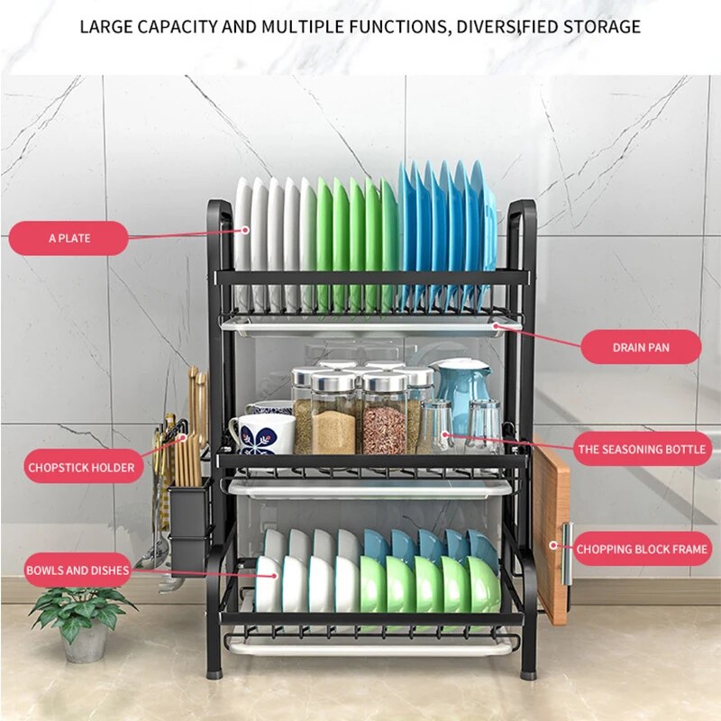 Kitchen Storage Box Dish Rack Dish Household Tableware Drain Rack Kitchen Organizer Drying Rack Kitchen Accessories
