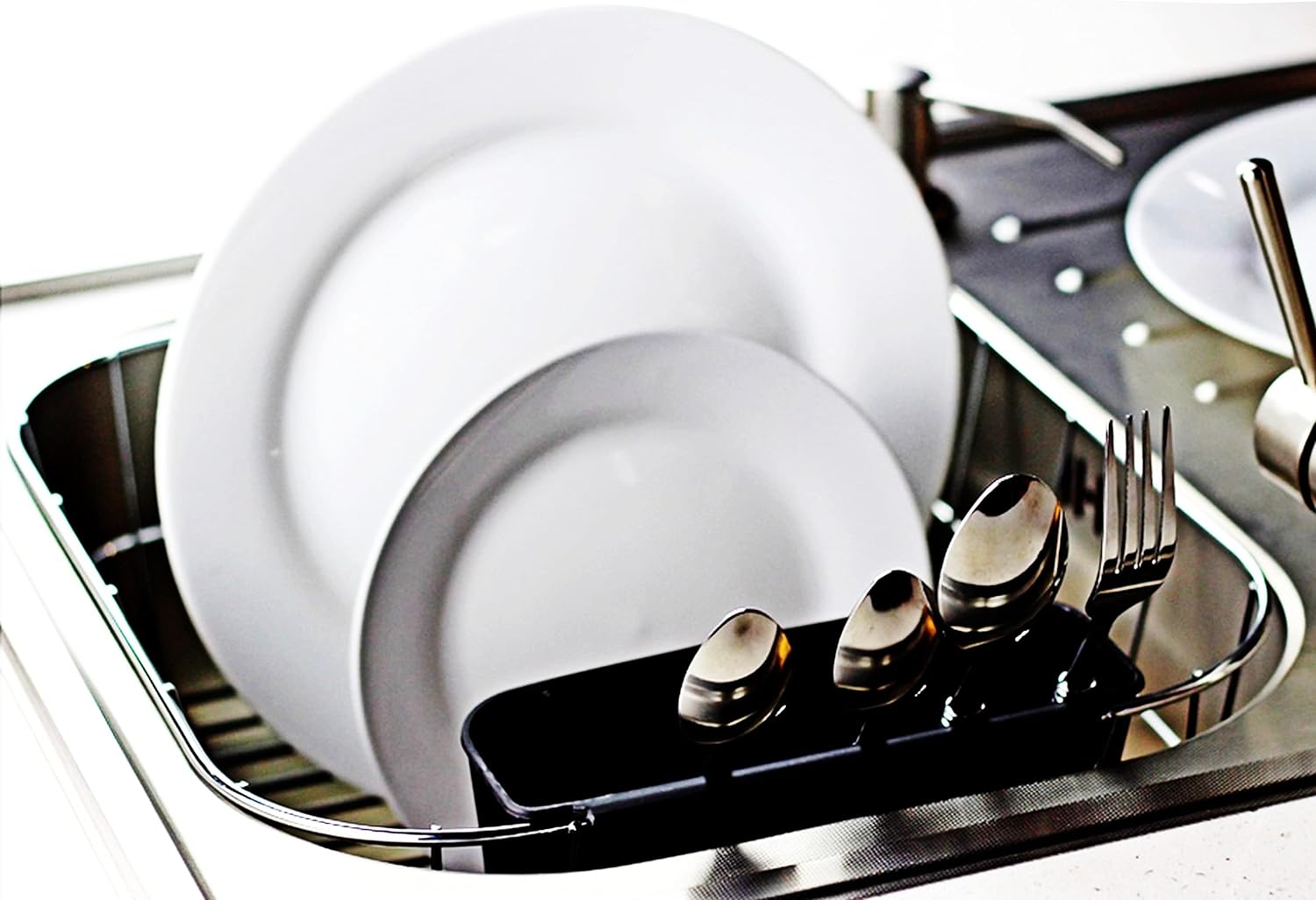 Neat-O Deluxe Chrome-Plated Steel Small Dish Drainers (Black)