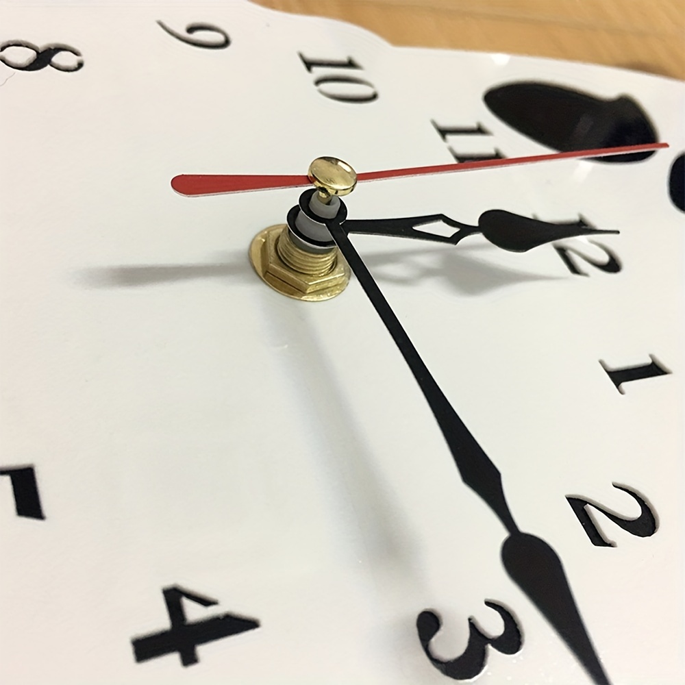 1pc Baby Room Decoration DIY White Black Swing Dog Wall Clock,Kitchen Clocks Wall Large Wall Clocks Acrylic Cartoon Dog Hanging Clock Creative Cute White Wagging Tail Dog Wall Clock For Household Decorative Wall Clocks