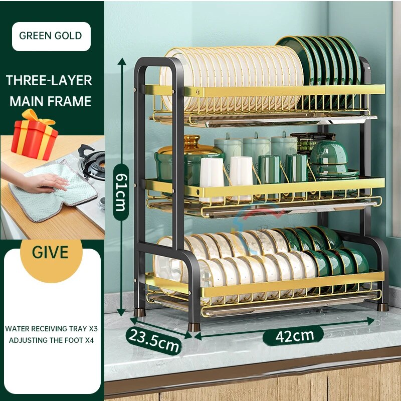 Kitchen Storage Box Dish Rack Dish Household Tableware Drain Rack Kitchen Organizer Drying Rack Kitchen Accessories