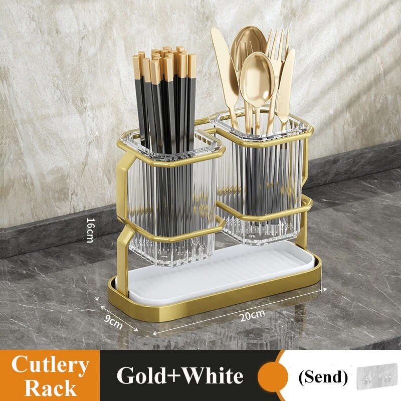 Kitchen Cutlery Organizer Multi-functional Kitchen Counter Storage Chopsticks Tableware Holder Basket Sponge Holder For Kitchen
