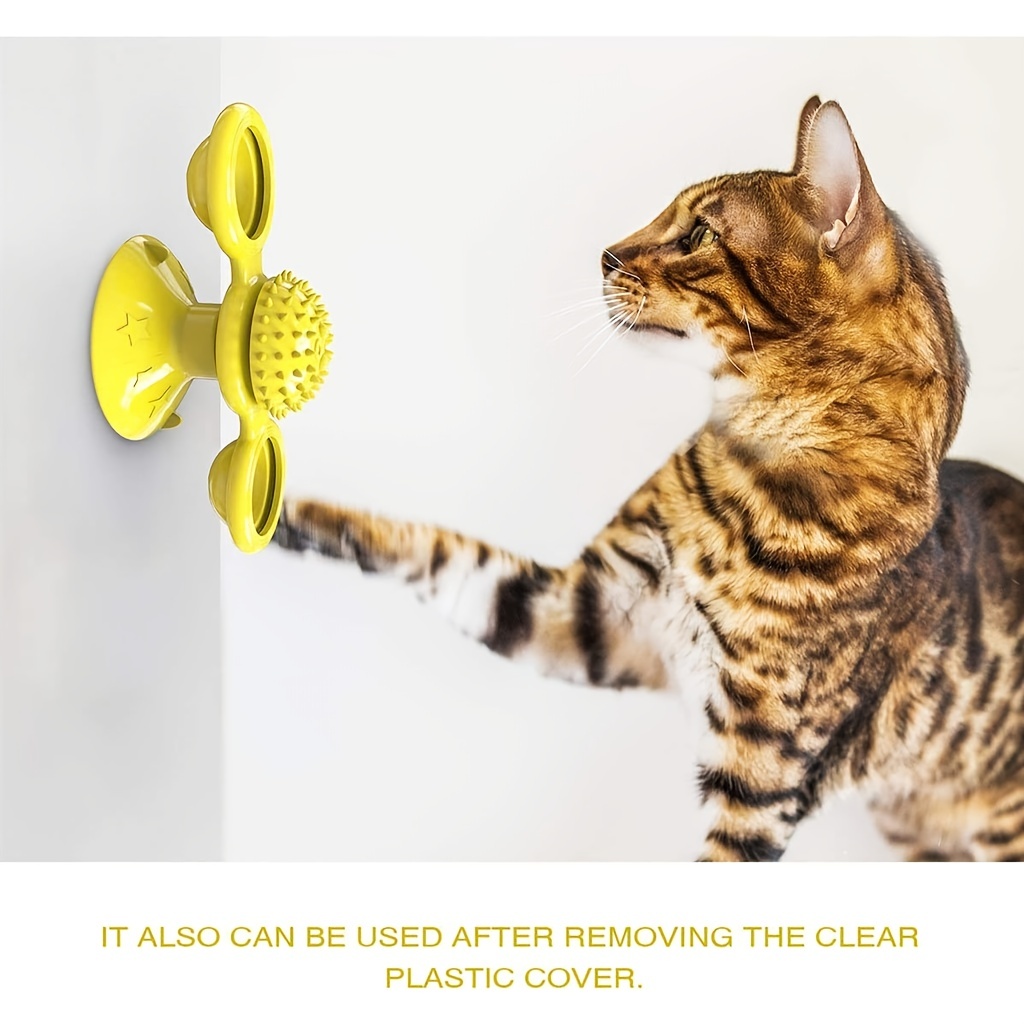 Interactive Windmill Cat Toy with LED Light, Promotes Dental Health and Relieves Stress