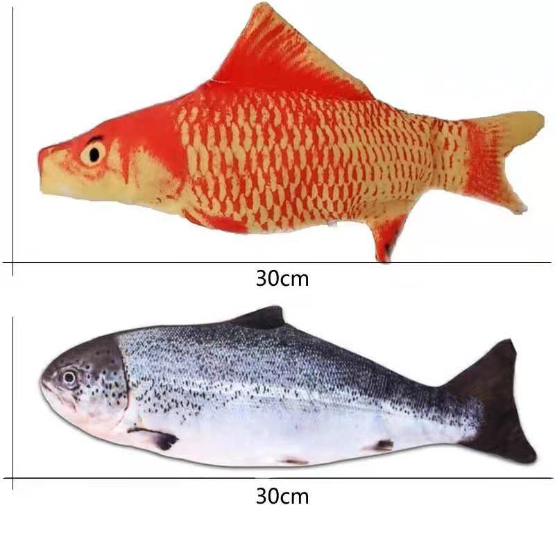 Interactive Cat Toy - Flopping Fish Plush With Realistic Tail Wagging - Keep Your Cat Entertained!