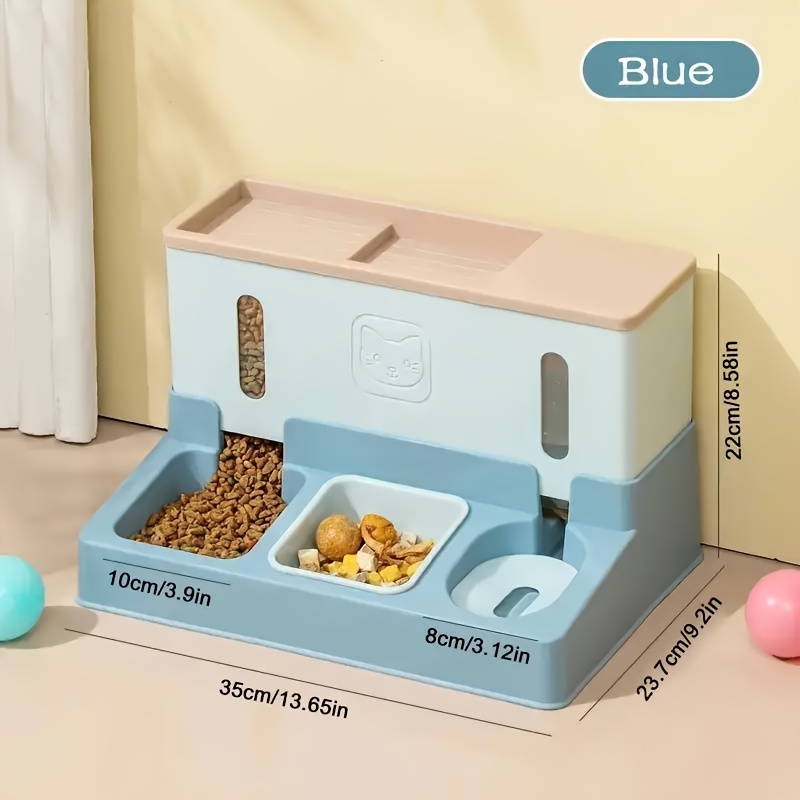 Cartoon Integrated Pet Feeder Automatic Water Fountain, Gravity Cat Food And Water Feeder Set Pet Supplies