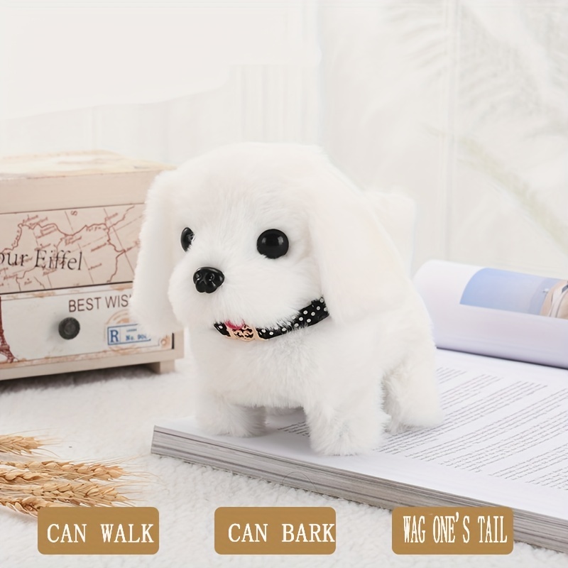 Walking Dog Toy Lifelike Doggy Smart Pets Barking Tail-Wagging Wagging Simulation Dog Teddy Interactive Toys Crawling Toys for Babies Gifts for Christmas, Halloween, Thanksgiving Gifts
