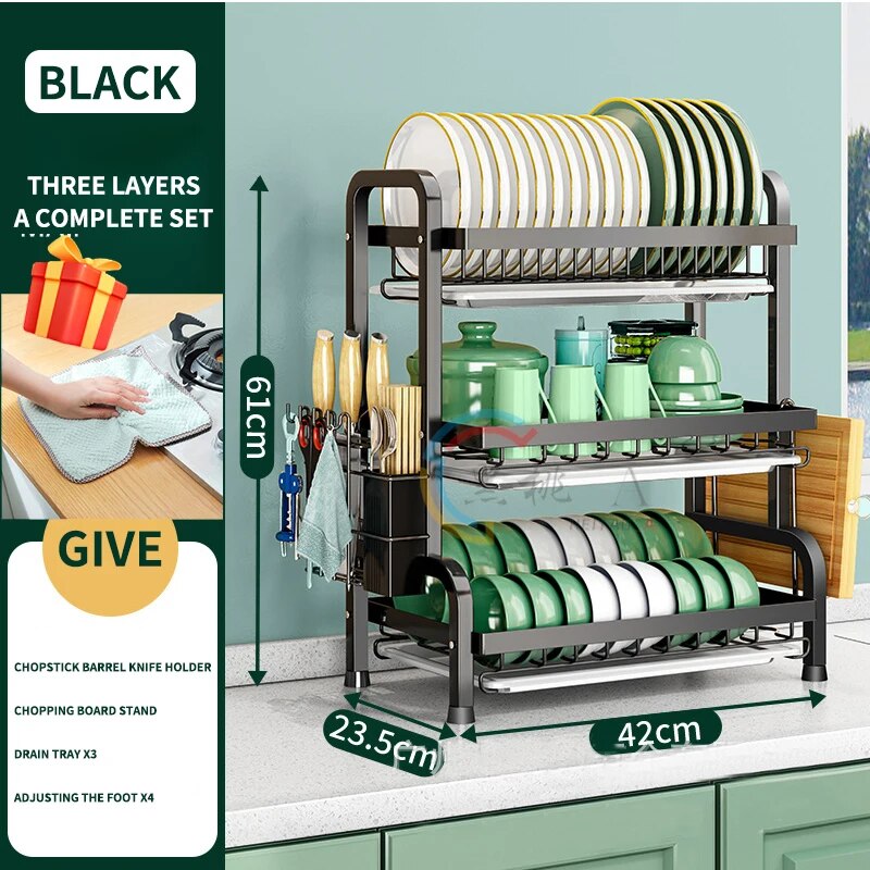 Kitchen Storage Box Dish Rack Dish Household Tableware Drain Rack Kitchen Organizer Drying Rack Kitchen Accessories