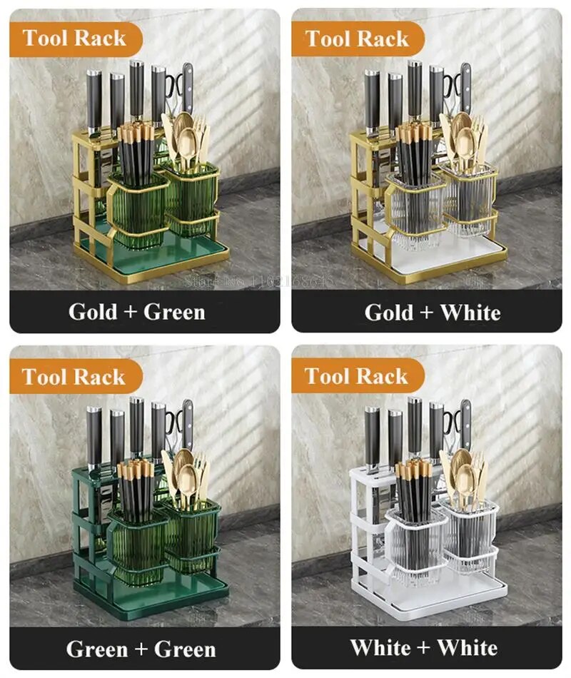 Kitchen Cutlery Organizer Multi-functional Kitchen Counter Storage Chopsticks Tableware Holder Basket Sponge Holder For Kitchen