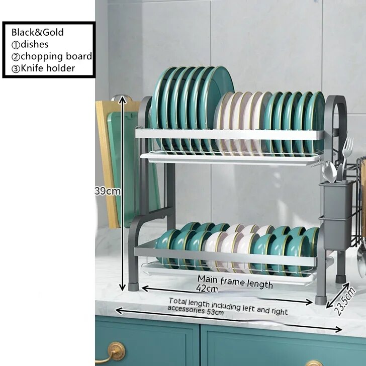 Dish Rack Drain Rack Dish Plate Dish Storage Rack Household Multifunctional Tableware Storage Shelf Organizer Kitchen Accessorie