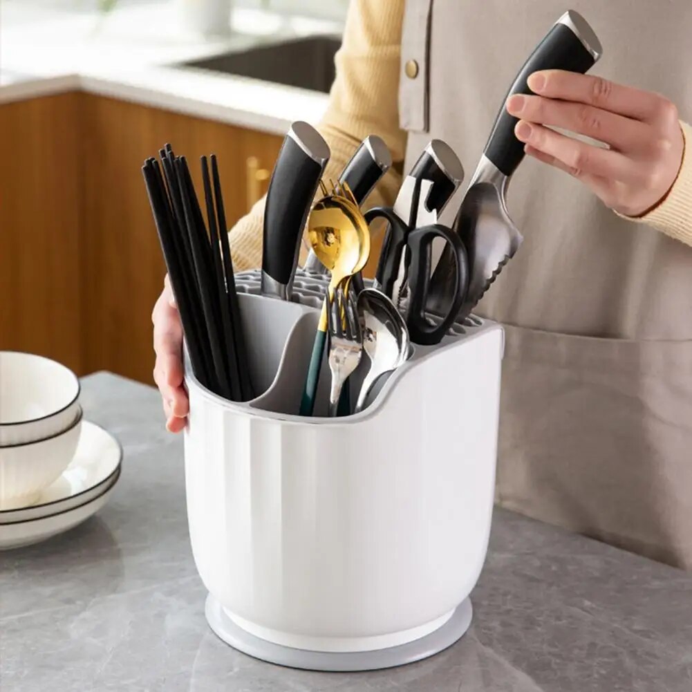 Kitchen Storage Cutlery Storage Holder Drainer Container Drying Rack Non Slip Tableware Knife Spoon Fork Organizer Box