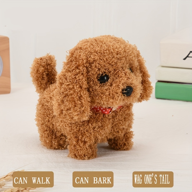 Walking Dog Toy Lifelike Doggy Smart Pets Barking Tail-Wagging Wagging Simulation Dog Teddy Interactive Toys Crawling Toys for Babies Gifts for Christmas, Halloween, Thanksgiving Gifts