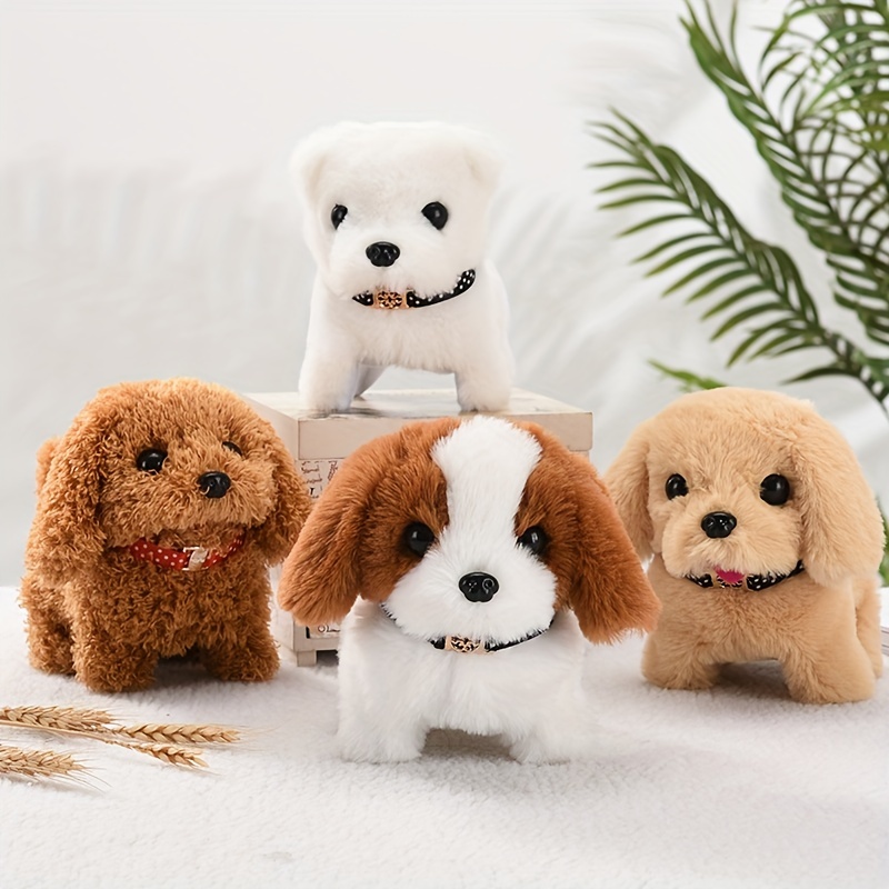 Walking Dog Toy Lifelike Doggy Smart Pets Barking Tail-Wagging Wagging Simulation Dog Teddy Interactive Toys Crawling Toys for Babies Gifts for Christmas, Halloween, Thanksgiving Gifts