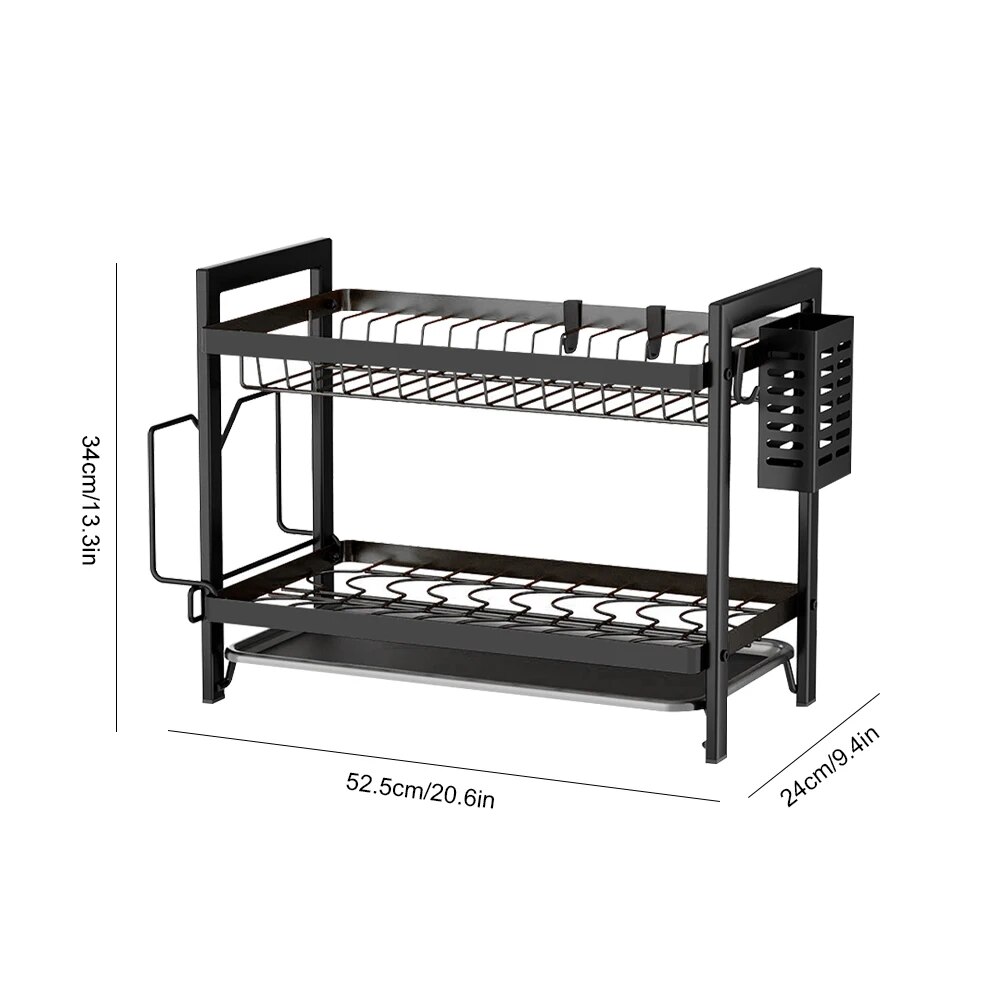 Dish Bowl Drainer Storage Rack Double-ayer Kitchen Sink Dish Drainer Drying Rack Organizer Household Counter Tableware Organizer