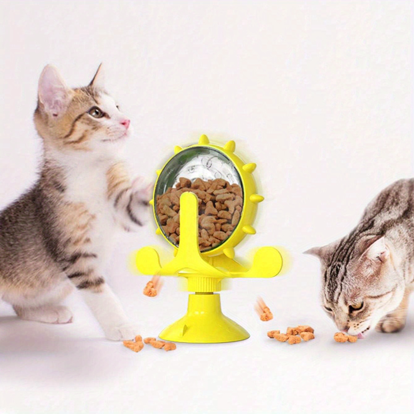 Cat Food Feeder Turntable Windmill Cat Teaser Toy Cat Leaking Toy Pet Food Device Pet Supplies