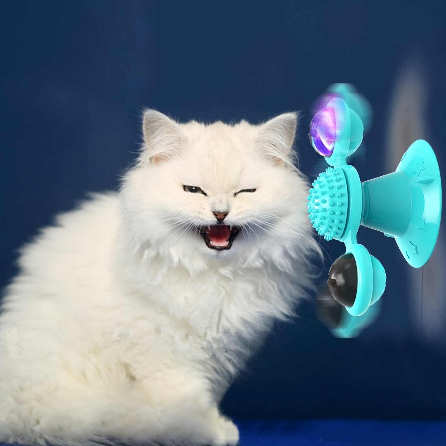 Interactive Windmill Cat Toy with LED Light, Promotes Dental Health and Relieves Stress