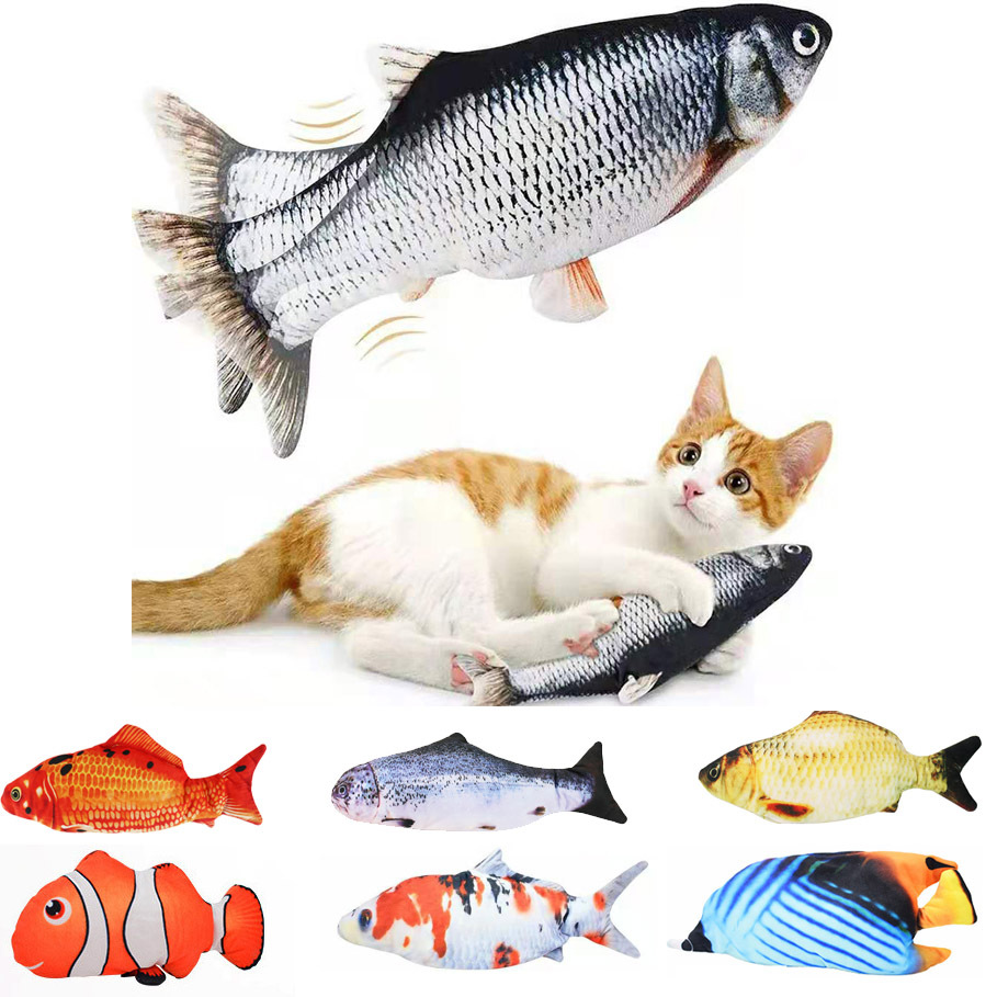 Interactive Cat Toy - Flopping Fish Plush With Realistic Tail Wagging - Keep Your Cat Entertained!