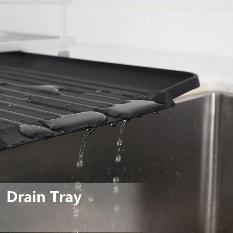 Aluminium Alloy Kitchen Dish Storage Rack Antirust Dishes Drainer Shelf Plate Tableware Holder Knife and Fork Container