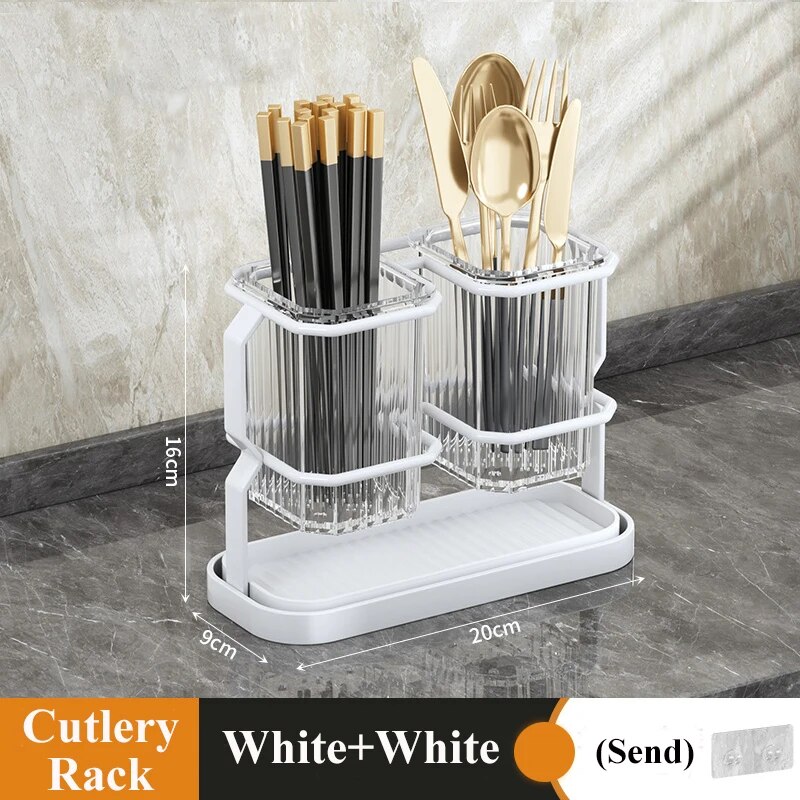 Kitchen Cutlery Organizer Multi-functional Kitchen Counter Storage Chopsticks Tableware Holder Basket Sponge Holder For Kitchen