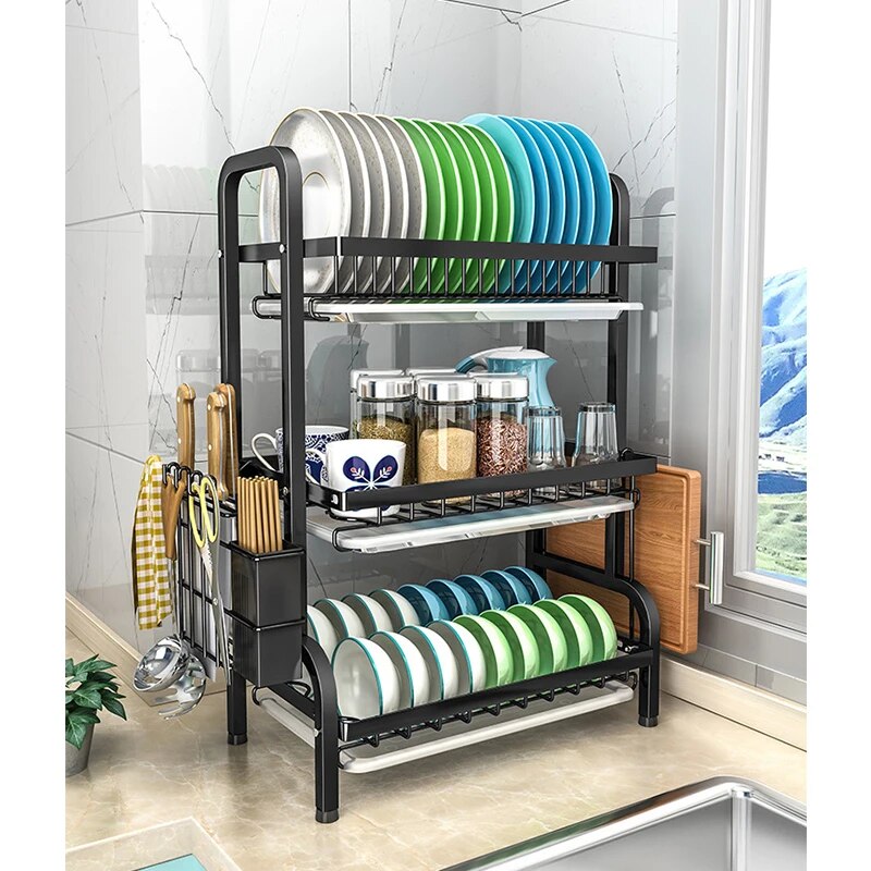 Kitchen Storage Box Dish Rack Dish Household Tableware Drain Rack Kitchen Organizer Drying Rack Kitchen Accessories