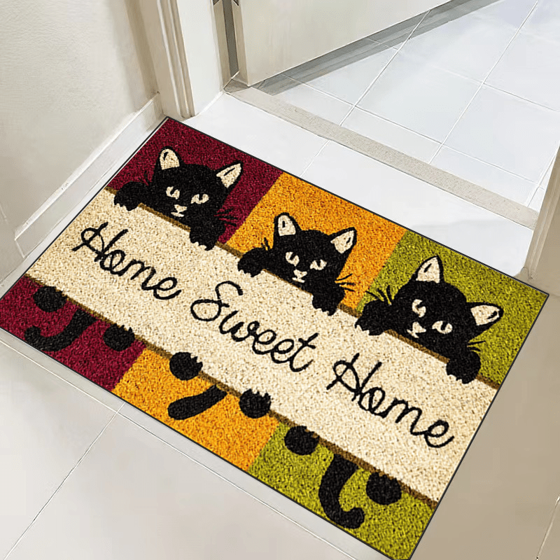1pc Durable Welcome Doormat, Low Pile Indoor Outdoor Entrance Mat, Dirt Resistance Welcome Mat, Non-slip Backing Mat, Suitable For Family, Living Room, Kitchen, Bedroom, Farmhouse, Kitchen Carpet, Suitable For High Traffic Area