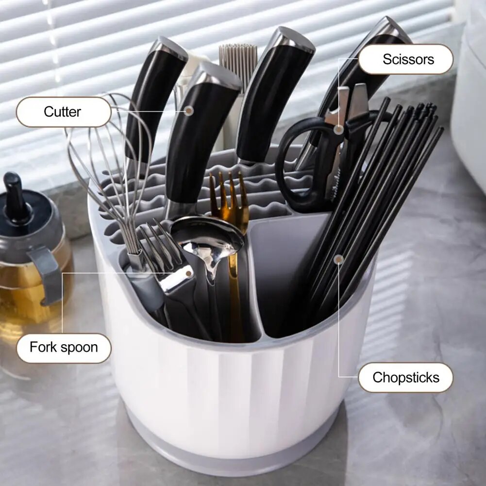 Kitchen Storage Cutlery Storage Holder Drainer Container Drying Rack Non Slip Tableware Knife Spoon Fork Organizer Box