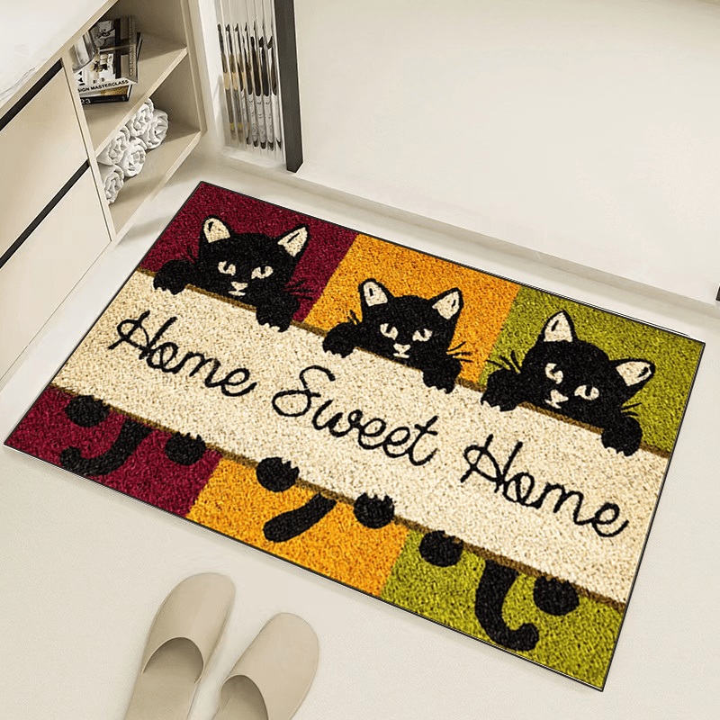 1pc Durable Welcome Doormat, Low Pile Indoor Outdoor Entrance Mat, Dirt Resistance Welcome Mat, Non-slip Backing Mat, Suitable For Family, Living Room, Kitchen, Bedroom, Farmhouse, Kitchen Carpet, Suitable For High Traffic Area