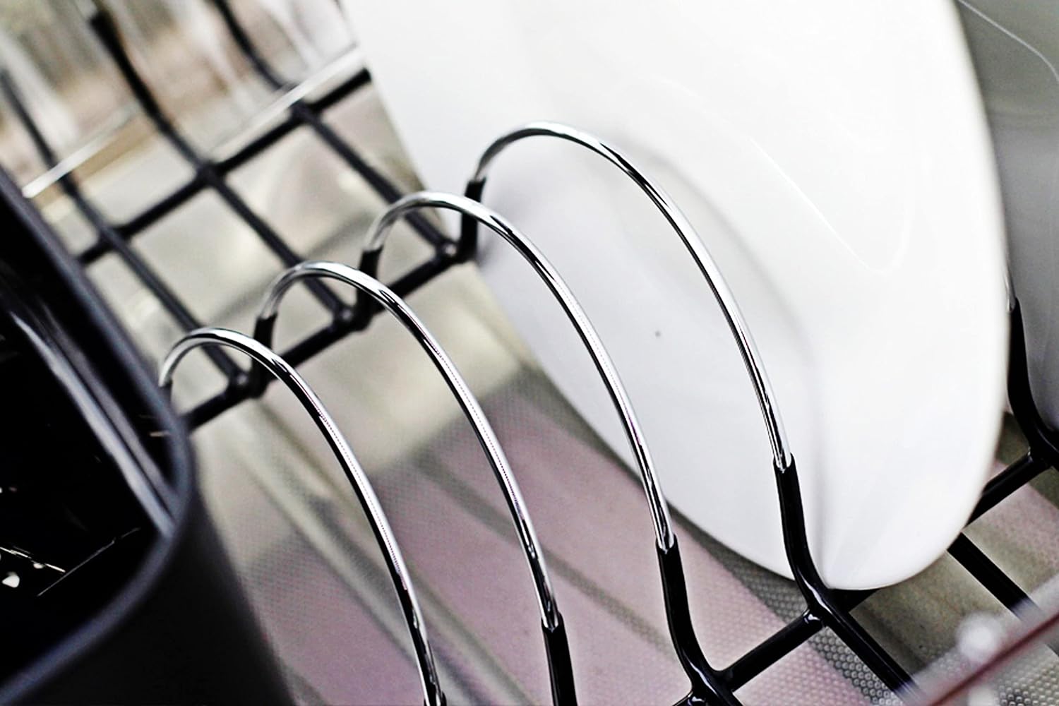 Neat-O Deluxe Chrome-Plated Steel Small Dish Drainers (Black)