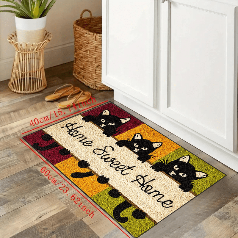 1pc Durable Welcome Doormat, Low Pile Indoor Outdoor Entrance Mat, Dirt Resistance Welcome Mat, Non-slip Backing Mat, Suitable For Family, Living Room, Kitchen, Bedroom, Farmhouse, Kitchen Carpet, Suitable For High Traffic Area