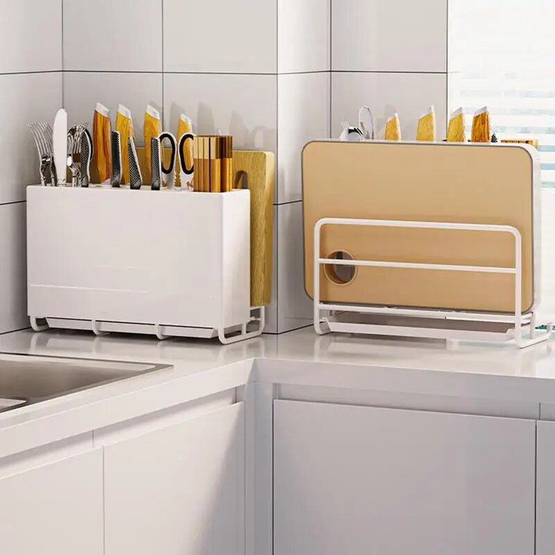 Multifunction Kitchen Knife Stand Cutting Board Holder Countertop Kitchen Utensil Tableware Storage Rack Kitchen Organizer