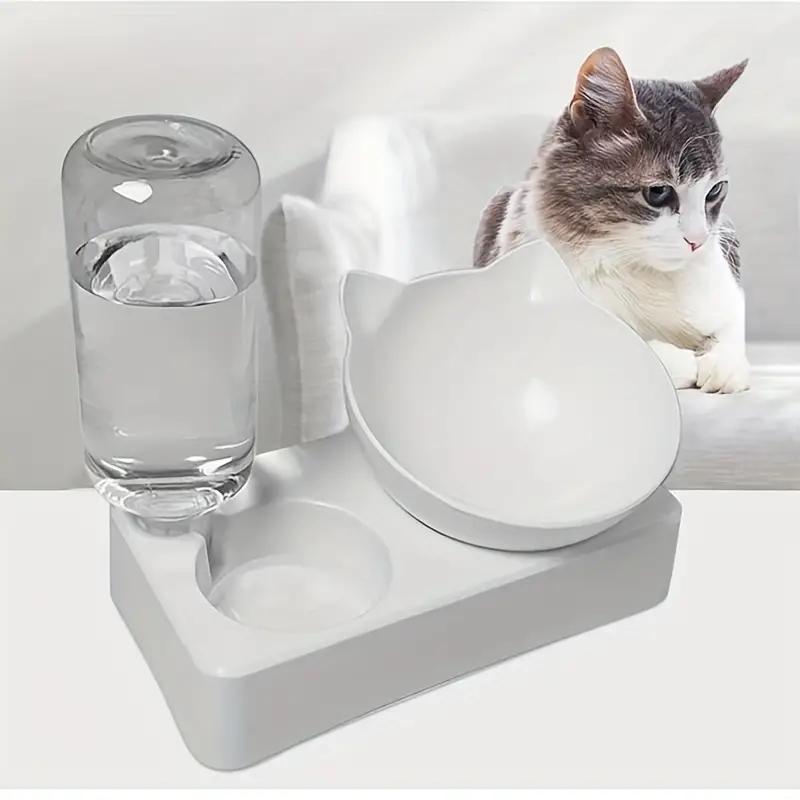 Cat Bowl, Cat Food Basin, Double Cat Bowl, Pet Double Feeder Bottle