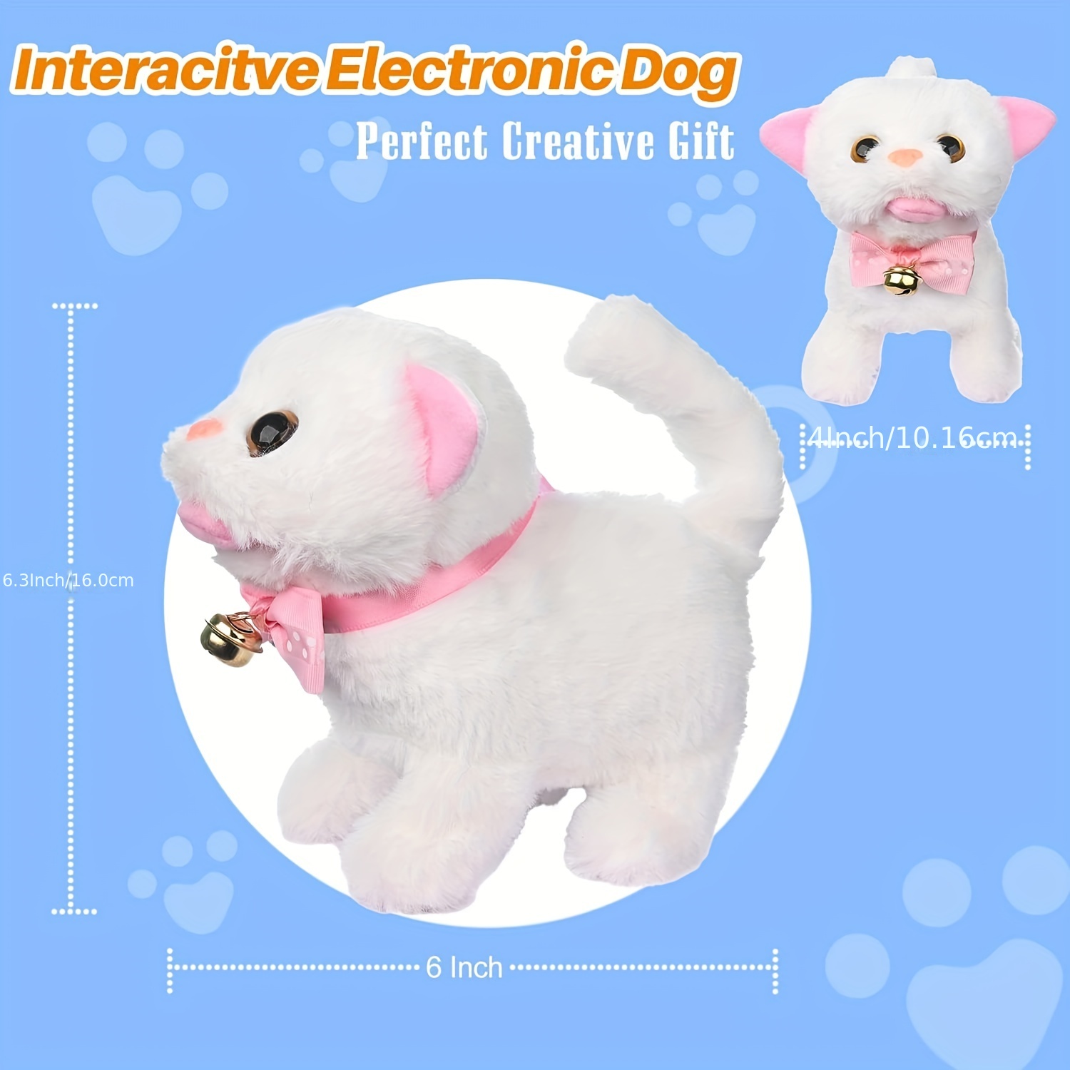 Plush Electronic Interactive Cats That Move And Meow Walking Lifelike Interactive Toy Robot Kitten Pet Cute Stuffed Kitten For Girls Kids