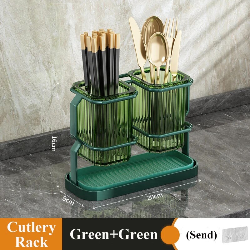 Kitchen Cutlery Organizer Multi-functional Kitchen Counter Storage Chopsticks Tableware Holder Basket Sponge Holder For Kitchen