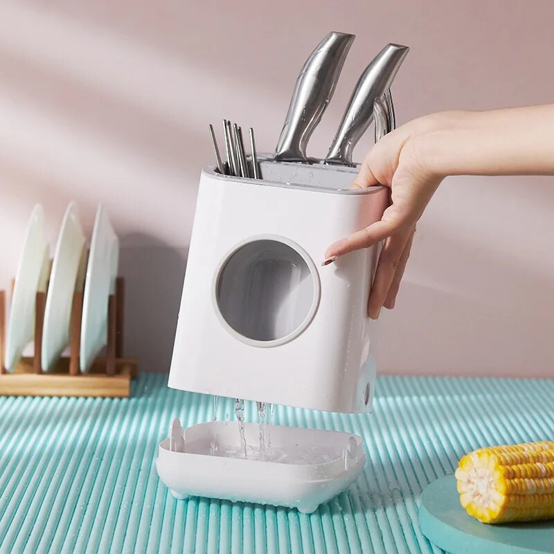 Multifunctional Plastic Storage Container Tableware Rack Chopsticks Spoon Holder Knife Stand Dish Drying Racks Kitchen Accessori