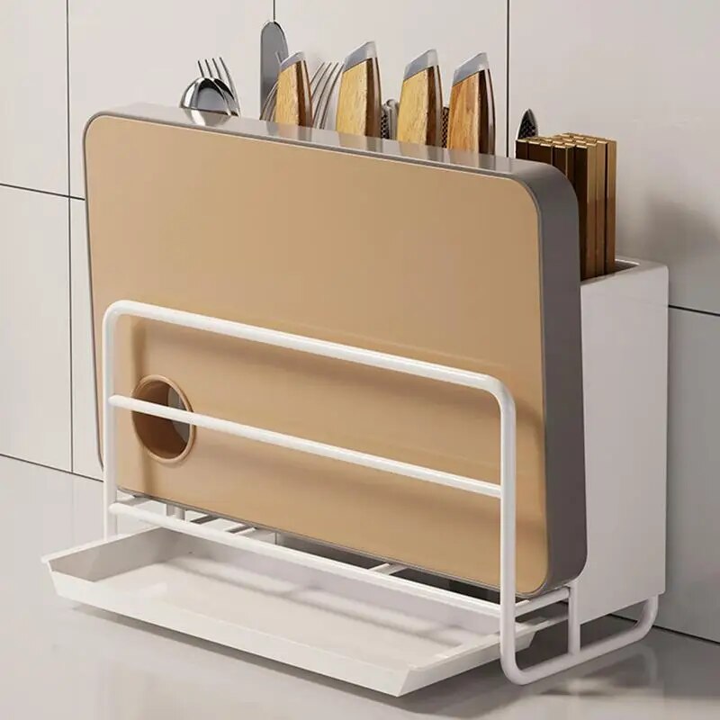 Multifunction Kitchen Knife Stand Cutting Board Holder Countertop Kitchen Utensil Tableware Storage Rack Kitchen Organizer