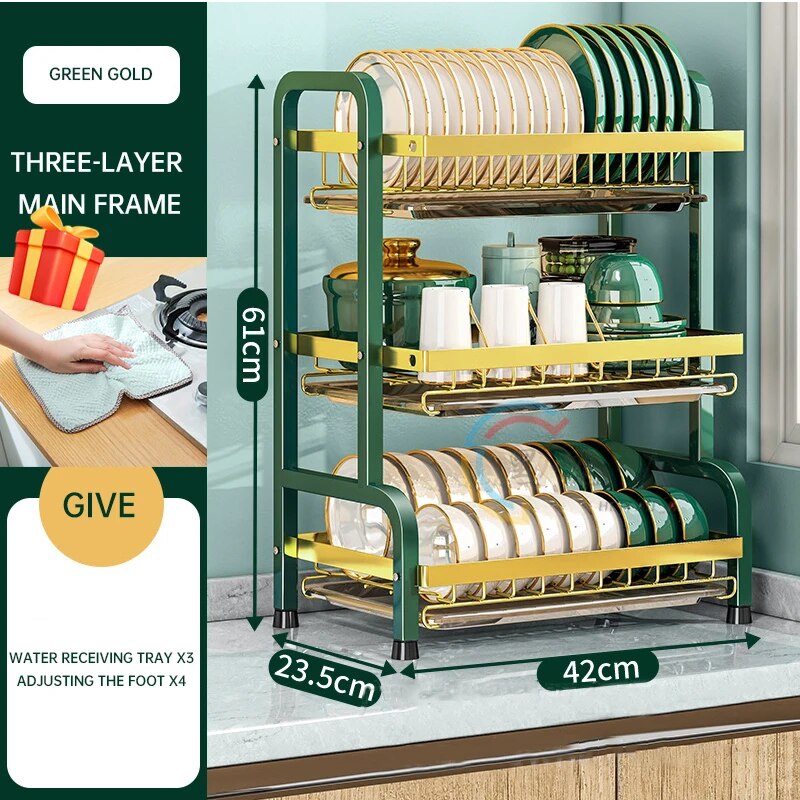 Kitchen Storage Box Dish Rack Dish Household Tableware Drain Rack Kitchen Organizer Drying Rack Kitchen Accessories