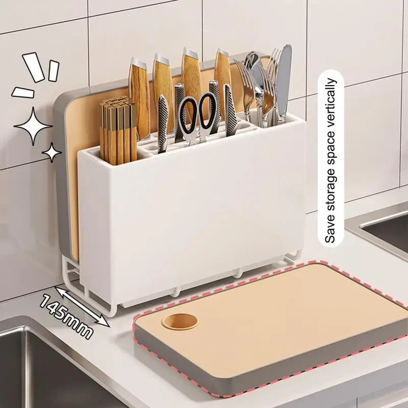 Multifunction Kitchen Knife Stand Cutting Board Holder Countertop Kitchen Utensil Tableware Storage Rack Kitchen Organizer