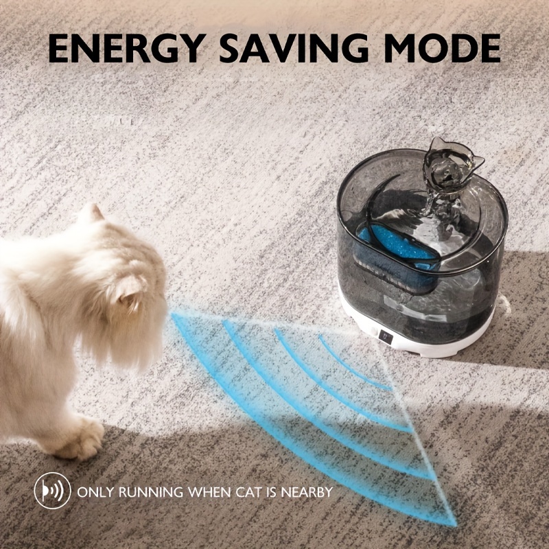 Wireless Cat Water Fountain For Drinking, Battery Operated 74.39oz Auto Cat Drinking Dispenser With Motion Sensor For Indoor Cats