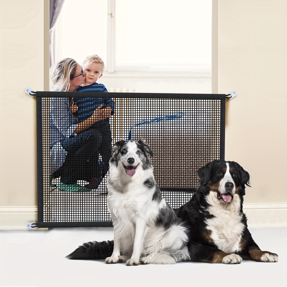 Dog Gate For Stairs Pet Gates For The House Dogs Screen Mesh Gate For Doorways Stairways Indoor Safety