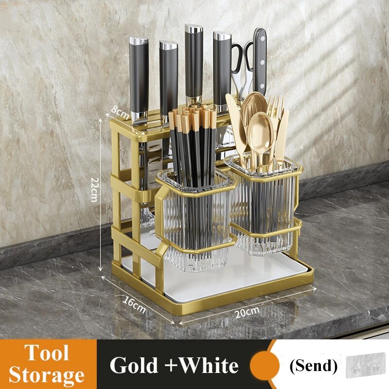 Kitchen Cutlery Organizer Multi-functional Kitchen Counter Storage Chopsticks Tableware Holder Basket Sponge Holder For Kitchen