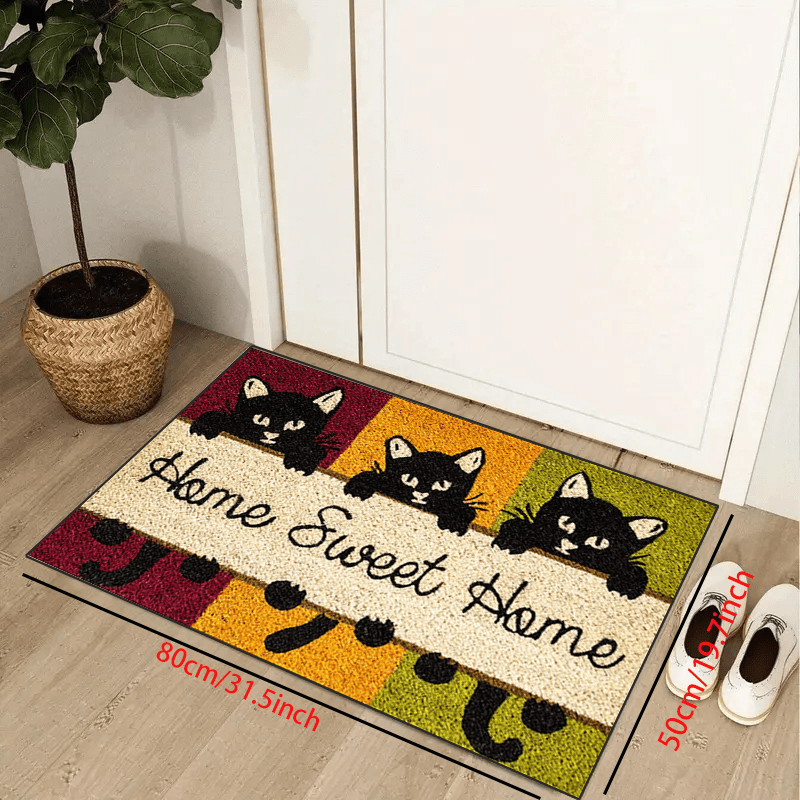 1pc Durable Welcome Doormat, Low Pile Indoor Outdoor Entrance Mat, Dirt Resistance Welcome Mat, Non-slip Backing Mat, Suitable For Family, Living Room, Kitchen, Bedroom, Farmhouse, Kitchen Carpet, Suitable For High Traffic Area