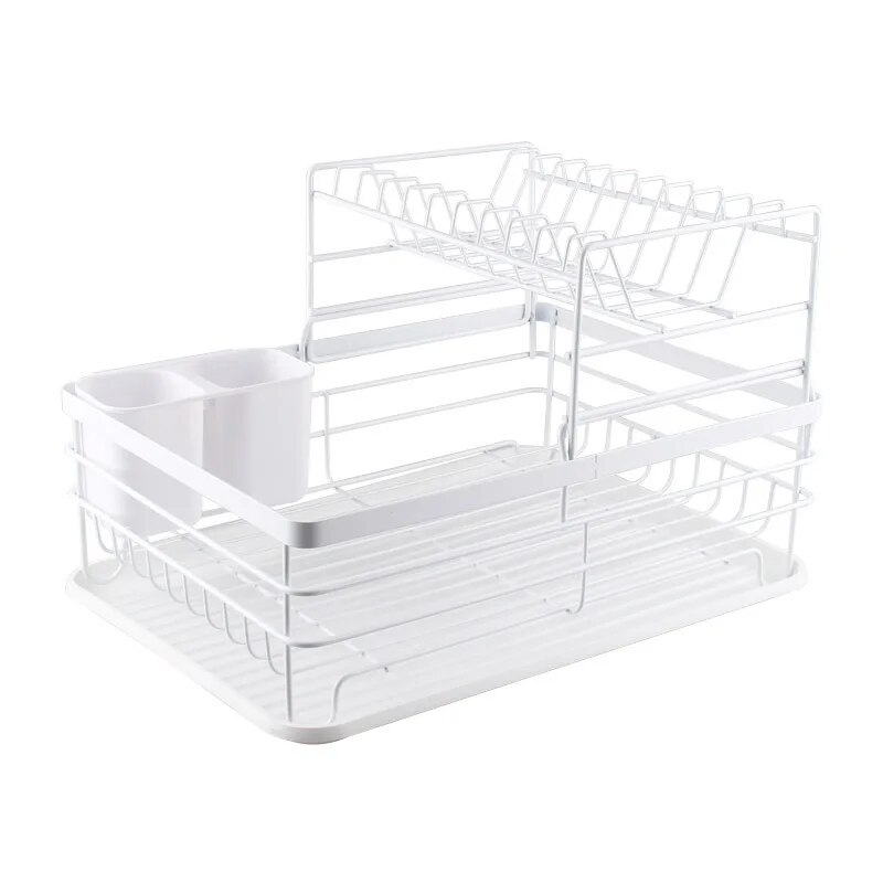 Dish Drying Rack Drainer Storage Rack 2 Layers Iron Tableware Organizer Kitchen Tools For Bowl Dishes Chopsticks