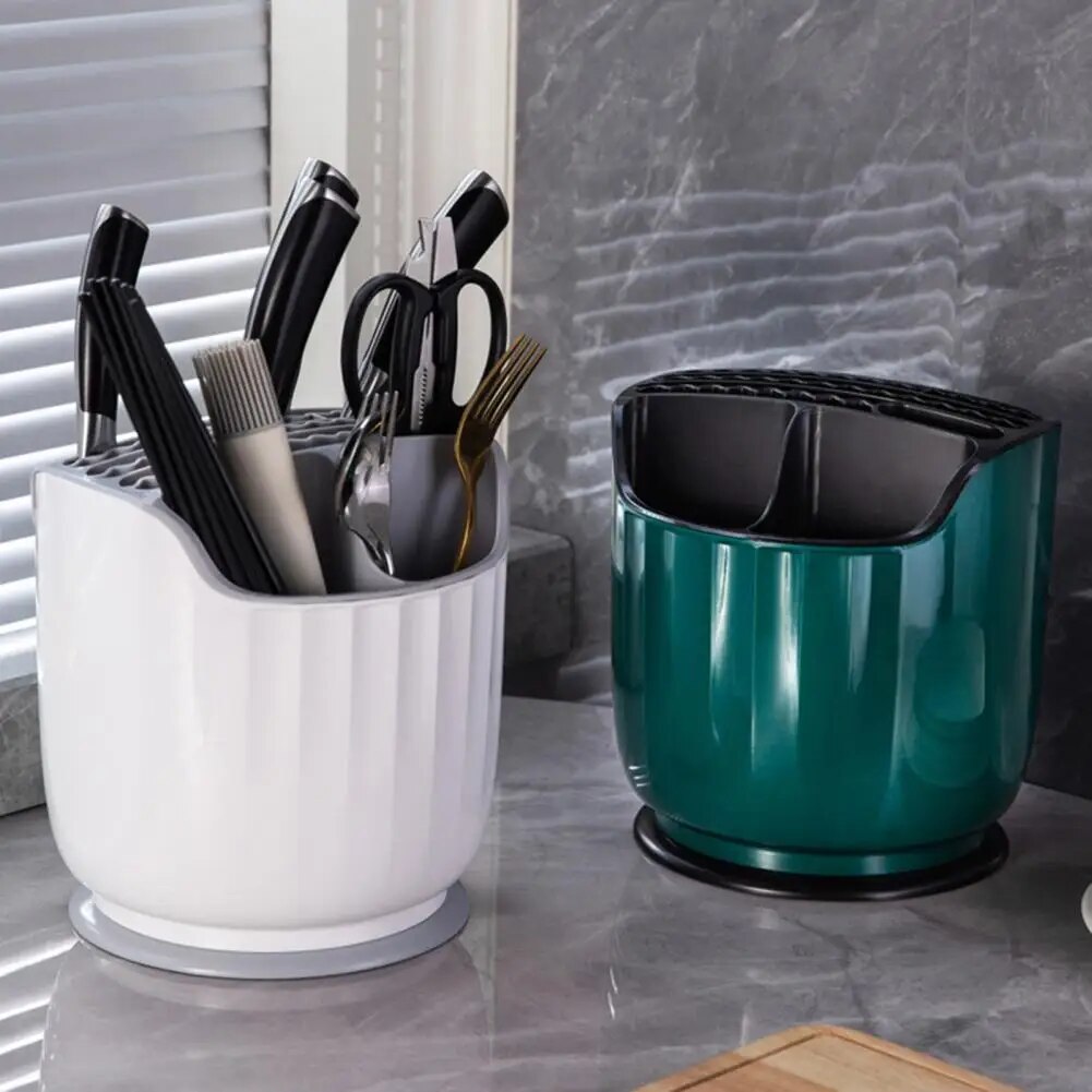 Kitchen Storage Cutlery Storage Holder Drainer Container Drying Rack Non Slip Tableware Knife Spoon Fork Organizer Box