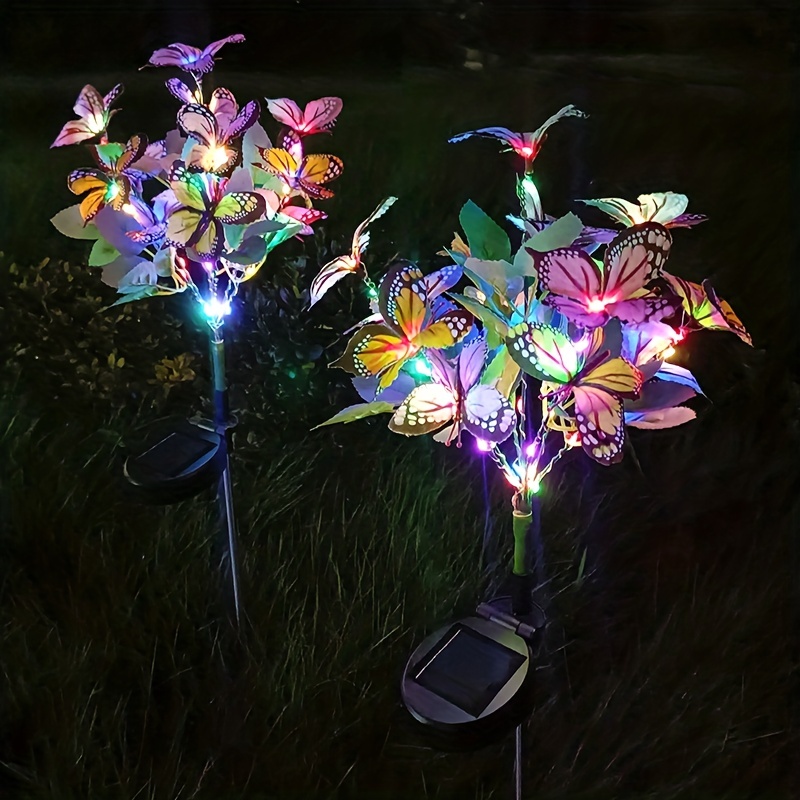 Solar Simulation Butterfly Tree Light, Outdoor Yard Decoration Butterfly Light, For Lawn, Ground, Garden