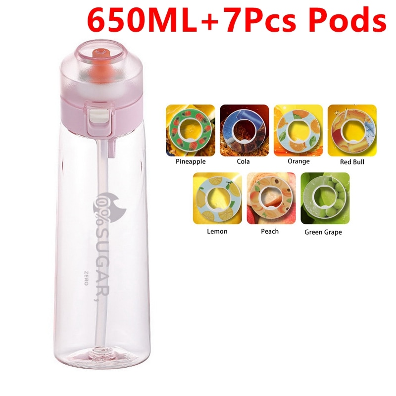 Air Flavored Water Bottle Scent Up Water Cup Sports Water Bottle For Outdoor Fitness Fashion Water Cup With Straw Flavor Pods