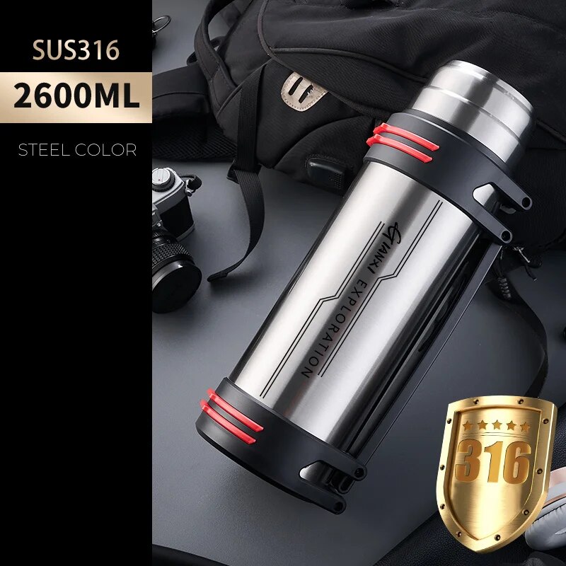 Stainless Steel Thermos Bottle Vacuum Large Capacity Flasks Water Bottle Insulated Water Outdoor Travel Bottle Cup Keeping Warm
