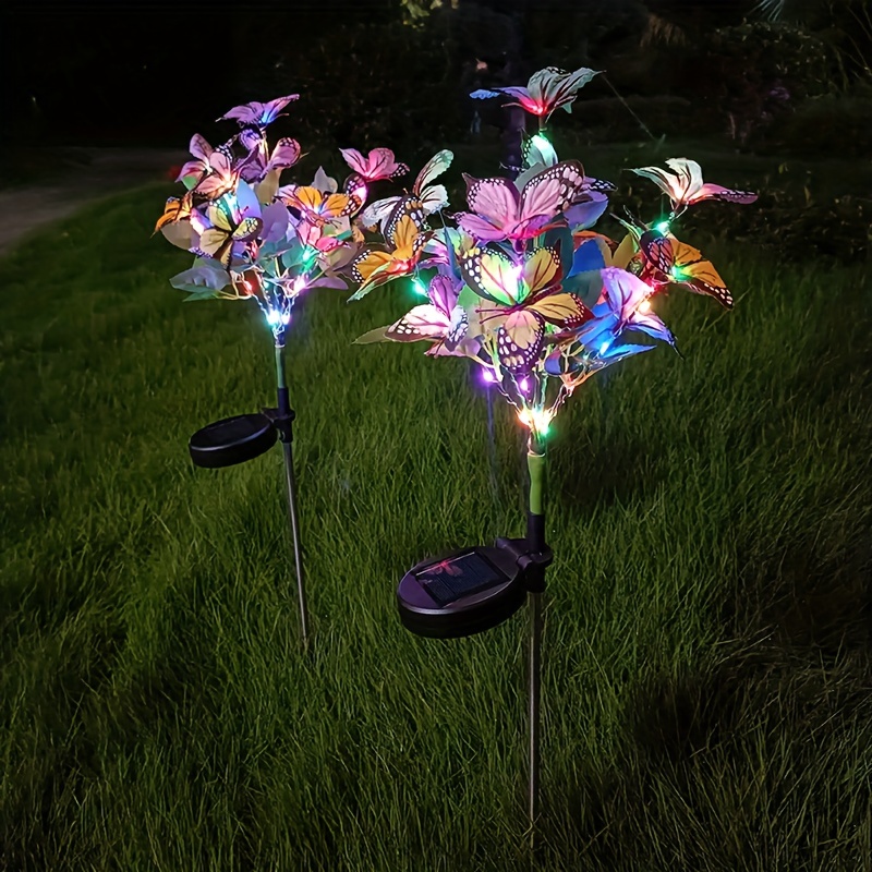 Solar Simulation Butterfly Tree Light, Outdoor Yard Decoration Butterfly Light, For Lawn, Ground, Garden